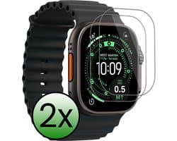 Screenprotector - 2 Stuks Geschikt voor Apple Watch Ultra 3 (49 mm) - Extra Sterk - Tempered Glass - Gehard Glas - Beschermglas Screen Cover - Bescherm Protector voor Smartwatch