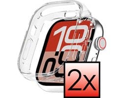 Hoesje - 2 Stuks - Geschikt voor Apple Watch SE 3 (40 mm) - Extra Sterk - Siliconen Case Cover - Smartwatch Full Bumper Hoes - Transparant