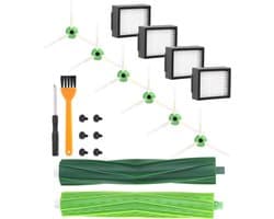 Borstels reserveonderdelen gescht voor iRobot Roomba E & I serie, accessoires compatibel met E5 E6 i7 i7+ i3 i3+ i4 i4+ i6 i6+ j7 j7+,reserveonderdelen 1 paar multivloerborstel, 4 filters, 6 zijborstels