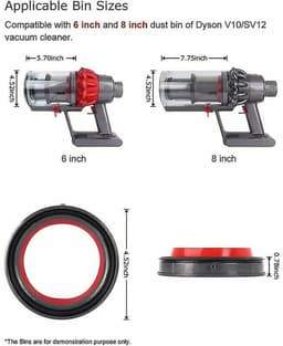 Vaste Bovenste Dichtring Geschikt voor Dyson V10 Sv12 Stofzuiger Stofcontainer — thumbnail 2