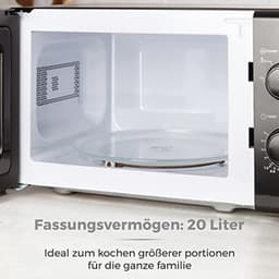 Magnetron met 5 Kracht Niveaus, 20 Liter Capaciteit en 35 Minuten Timer - 700 Watts, Zwart — thumbnail 4