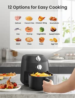 Aafinity Airfryer - Airfryer oven - Friteuse - Heteluchtfriteuse - 2 liter - 1150 W - Gemakkelijk schoon te maken - Zwart — thumbnail 3