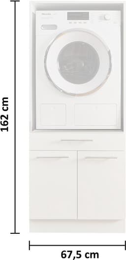 Wasmachine kast met verhoger - Wasmachine kast - Wasmachine ombouw meubel - Antraciet - Wasmachine ombouw kast - Hoogte 162 cm — thumbnail 5
