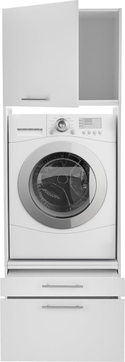 Wasmachine kast met verhoger - Wasmachine kast - Wasmachine ombouw meubel - Wit — afbeelding 1