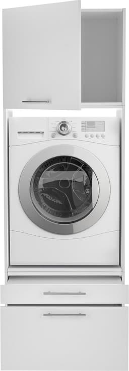 Wasmachine kast met verhoger - Wasmachine kast - Wasmachine ombouw meubel - Wit — thumbnail 1