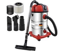 Industriële stofzuiger, nat- en droogzuiger met krachtige 3300 W, geïntegreerd stopcontact, blaasfunctie en 30 liter tank