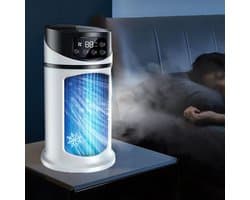 Mobiele Airconditioning zonder Afvoerslang - Compact en Draagbaar 5-in-1 Luchtkoeler met Ventilator en LED Nachtlampje
