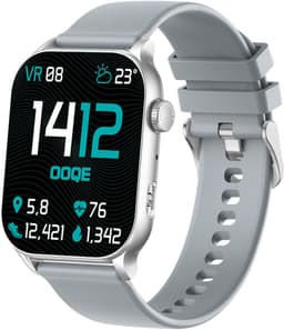 OOQE WATCH PRO 8 - Smartwatch Heren en Dames | Geschikt voor iOS en Android | AMOLED | Notificaties | Gezondheidsanalyse | Sportanalyse | GPS Koppeling | Bellen | Muziek/Audio Luisteren | Ergonomisch | Nederlandstalig | Grijs — thumbnail 1
