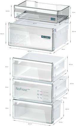 Siemens KG39N2ICF - iQ300 - Koelkast - Koel-vriescombinatie - Vrijstaand - 203 cm x 60 cm - RVS - Energielabel C - Total noFrost: nooit meer je vriezer ontdooien - hyperFresh 0°C lade: meer ruimte voor groente en fruit — thumbnail 7