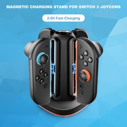 YONO Oplaadstation geschikt voor Nintendo Switch 2 Joy-Con - 4 Controllers - Oplader Dock - Quad Charger - Zwart — thumbnail 3
