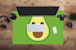 Muismat XXL 90x60 cm - Bureau onderlegger - Bureau mat Avocado - Groen - Speels - Bureaumat - Gaming mousepad xl - Bureaulegger groot - Computer deskmat — thumbnail 4