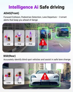 Vantrue S1 Pro Max 4K+2.5K Dashcam Voor- en Achterkant, Dual STARVIS 2 Dashcam, 2-Kanaals HDR Dashcamera voor Auto's, PlatePix Nachtzicht, 5G WiFi, Spraakbediening, GPS, ADAS, 24Uur Parkeermodus, Max. 1TB. — thumbnail 2