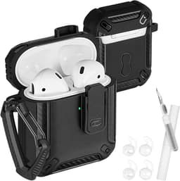Brenzoos - Zwarte Beschermhoes voor AirPods 1/2 Generatie - Compatibel - Duurzaam Materiaal - Type A — thumbnail 1