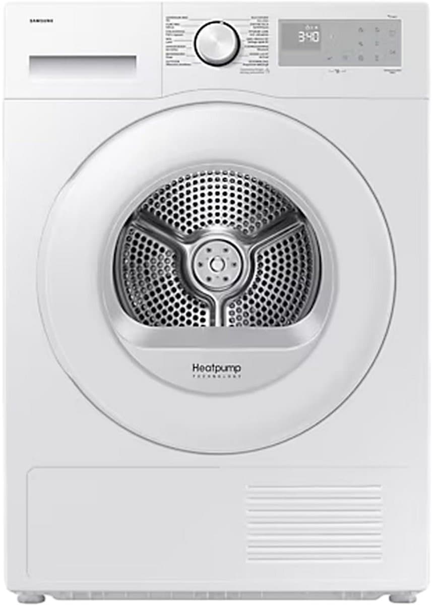 【Mega Vakantiegeld Deal】Samsung DV9UDG52A0THEN Vrijstaande droger - 9 kg capaciteit - Warmtepomptechnologie - Optimal Dry-systeem - Witte afwerking — afbeelding 1