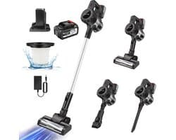 Steelstofzuiger draadloos -stofzuiger draadloos - handstofzuiger met steel - 3-in-1 draadloze handstofzuiger - oor tapijten en harde vloeren