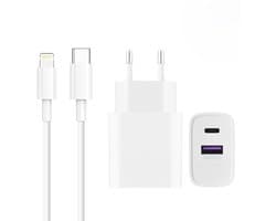WiseQ iPhone Oplader 25W Snellader - Oplader met Kabel – USB C naar Lightning - voor Apple iPhone 14 / 13 / 12/ 11 / X Pro Max en iPad – 2M – WiseQ