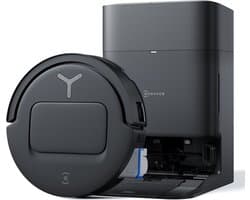 ECOVACS - DEEBOT T80 Omni - Stofzuig en dweilrobot (zwart) - 18.000 Pa zuigkracht- Zelfreinigende Robotstofzuiger met Warmwater – Dweilsysteem - Automatisch Leegstation - Geschikt voor dierenharen