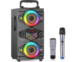 Draagbare 60W Bluetooth Speaker met Subwoofer en LED Lichten voor Buiten en Thuis