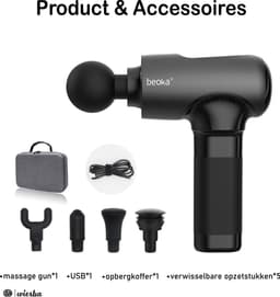 Beoka ® V2 Massage Gun PRO - Professioneel Massage Pistool - Sport en Relax Massage Apparaat - Zwart Massagepistool - Inclusief Koffer - Wiesba — thumbnail 2