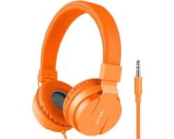 iPad Koptelefoon Kinderen - Hoofdtelefoon Kids Verstelbaar - On-Ear Volumebegrenzing - Oranje