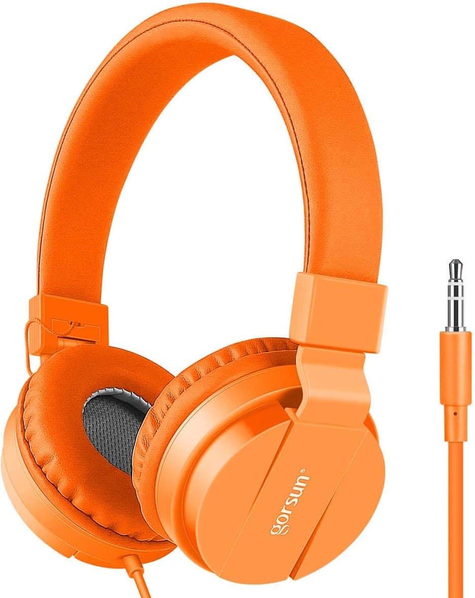 iPad Koptelefoon Kinderen - Hoofdtelefoon Kids Verstelbaar - On-Ear Volumebegrenzing - Oranje — afbeelding 1