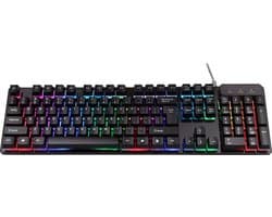 Gaming Toetsenbord  - Spatbestendig -  RGB Led Verlichting - QWERTY - Plug & Play - Anti Ghosting Functie - Levensduur : 15 miljoen klikken
