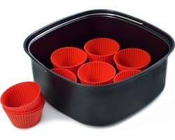 Philips Ovenschaal & Bakblik Airfryer Accessoire - HD9956/00 - Geschikt voor Philips - Bakset met 9 muffinvormen