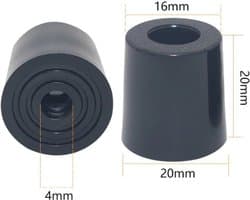 Rubberen voetjes | 1 stuk | 20x16x20mm | Rubber | Onderzetters | Rubber dopje | Meubelonderzetter | Trillingsdempers | Antislip | Deurstopper | FSW-Products