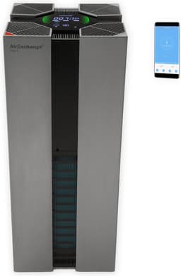 AirExchange® 750-T Antraciet Luchtreiniger | HEPA H14 filter, Carbon, ionisator, UV-C lamp | Beschermt met >99.995% tegen virussen, bacteriën, aerosolen, schimmels, pollen, fijnstof en geuren | Effectieve reiniging tot 750m³/uur | Geschikt tot 120m². — thumbnail 1