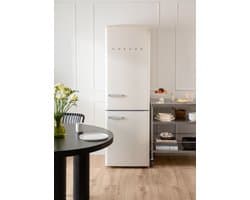 CREATE - Koelkast met vriezer - Combi koelkast - Capaciteit 330L - 3 verwisselbare planken - No-frost-systeem - Temperatuurbereik van tussen 2 °C en 8 °C - Vriezer -24ºC - Wit- FRIDGE STYLANCE