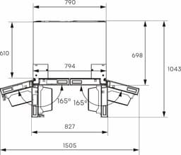 HISENSE  RQ5P470SAFE -  Amerikaanse koelkast - breedte 79.4 cm - hoogte 178.5 cm - inhoud 304 l - NoFrost — thumbnail 4