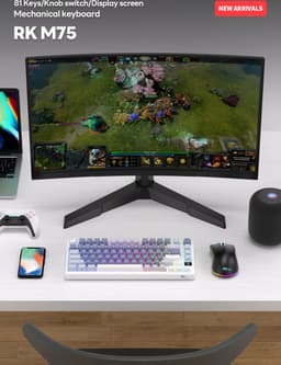 Royal Kludge RKM75 - Mechanisch Gaming Toetsenbord - Gaming Keyboard - Draadloos - Met Display - RGB - Silver Switches — thumbnail 5