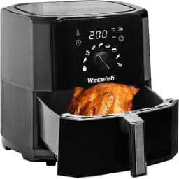Airfyer - 6 LITER - Led display - 9-in-1 Kookmodi - Temperatuurregeling en Timer - Olievrije Gezonde Kookervaring - Gemakkelijke Reiniging - Zwart - 1700W — thumbnail 1