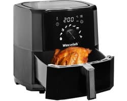 Airfyer - 6 LITER - Led display - 9-in-1 Kookmodi - Temperatuurregeling en Timer - Olievrije Gezonde Kookervaring - Gemakkelijke Reiniging - Zwart - 1700W
