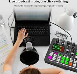 BolGalaxy - DJ Draaitafel - DJ Mix Set - Dj Mixer Effecten En Stemwisselaar - DJ Controller - Live Geluidskaart En Audio-Interface - Bluetooth Stereo Audio Mixer - Zwart — thumbnail 4