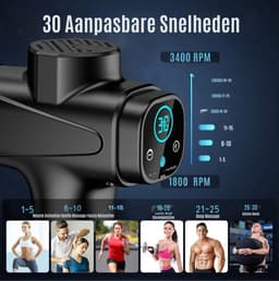 Massage Gun Professioneel G5 - Massage Apparaat - Lcd Touchscreen - 30 Massage Standen - 8 uur Batterij — thumbnail 5