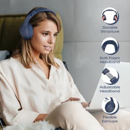 PowerLocus P3 - Bluetooth Koptelefoon – Draadloos – Over-ear – incl. Premium Case – 50 uur batterijduur – Microfoon – Blauw — thumbnail 8