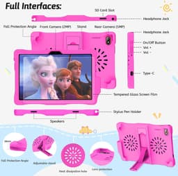 Kindertablet - 10.1 Inch - Tablet - Android 12 - 3GB RAM - 32GB ROM - 5MP Camera - Met Hoes en Pen — thumbnail 2