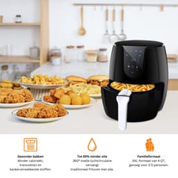 Airfryer - 3.5L - Heteluchtfriteuse - 1500W - 6 Kookprogramma's - LED Touchscreen - Digital Display — thumbnail 3