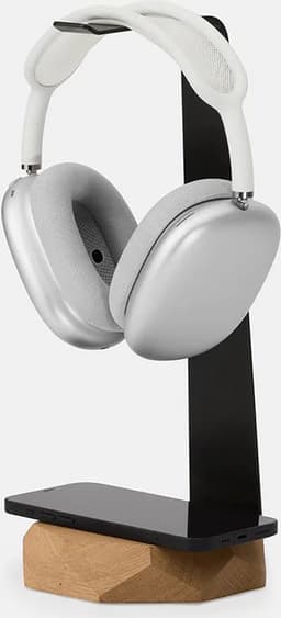 Oakywood 2in1 Headphones Stand - Massief Eiken - Echt Hout Koptelefoon Standaard Houder met 10W Draadloze Oplader — thumbnail 1