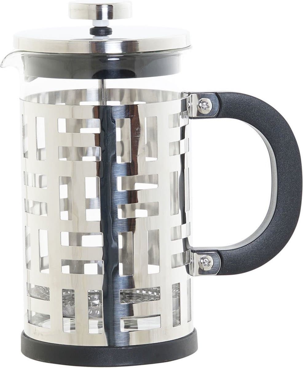 Cafetiere French Press koffiezetter zwart met inox 600 ml - Koffiezetapparaat voor verse koffie — afbeelding 1