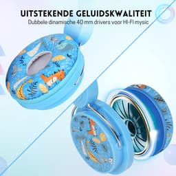 StayPowered Kinderheadset - Schattige Dinosaurusontwerp voor Comfortabel Luisterplezier! - Geïntegreerde Microfoon - Inclusief Geschenkdoos - Uitgebreide Volumecontrole - Schattig Cartoondesign - Wit - Levering Sneller dan Aangegeven! — thumbnail 3