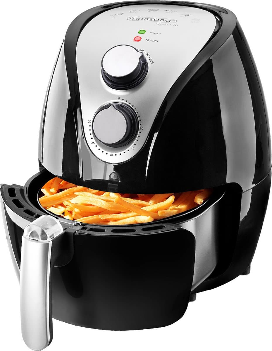 Monzana Heteluchtfriteuse - 3,6L anti-aanbaklaag 9in1 Functie - Zwart — afbeelding 1
