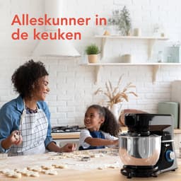 KitchenBrothers Keukenmachine - Keukenrobot - 6-in-1 Keukenmixer - Met Gehaktmolen, Blender en 15 Accessoires - 6,2L RVS Kom - Zwart — thumbnail 4