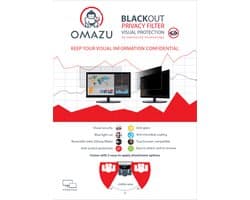 OMAZU Visual Blackout Privacy Filter -15,6'' Universeel - Afmeting: 344.7*194 mm -schermverhouding 16:9 -voor laptop en computer - Anti-spy - glanzend of mat -afneembaar - 2Weg- Gratis webcamcover, gechikt o.a. voor HP, Lenovo, Dell