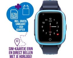 Wiesba WB36 - smartwatch kinderen - gps horloge kind - kinderhorloge bellen - gps tracker kinderhorloge - kinderhorloge met gps - kinderhorloge - Blauw