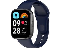 Strap-it Siliconen smartwatch bandje - geschikt voor Xiaomi Redmi Watch 3 Active / Lite - donkerblauw