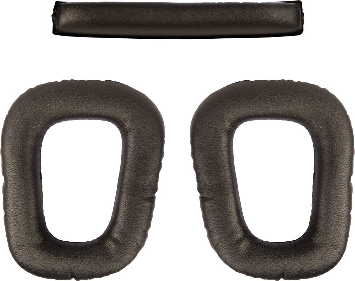 Somstyle Oorkussens Met Hoofdband Geschikt Voor Logitech G35, G230, G332, G430, G432, F430, F450 & G930 Headset - Zacht Schuim - Eiwitleer - Zwart — afbeelding 1