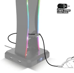 Spirit of Gamer Headset Stand – Headphone Stand – Headset Houder – LED – 4 USB-Poorten – Zwart — thumbnail 5