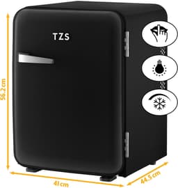 TZS First Austria Mini koelkast - Minibar - 40 liter - Vrijstaand - Volledig stil 22dB - Retro - Zwart — thumbnail 4